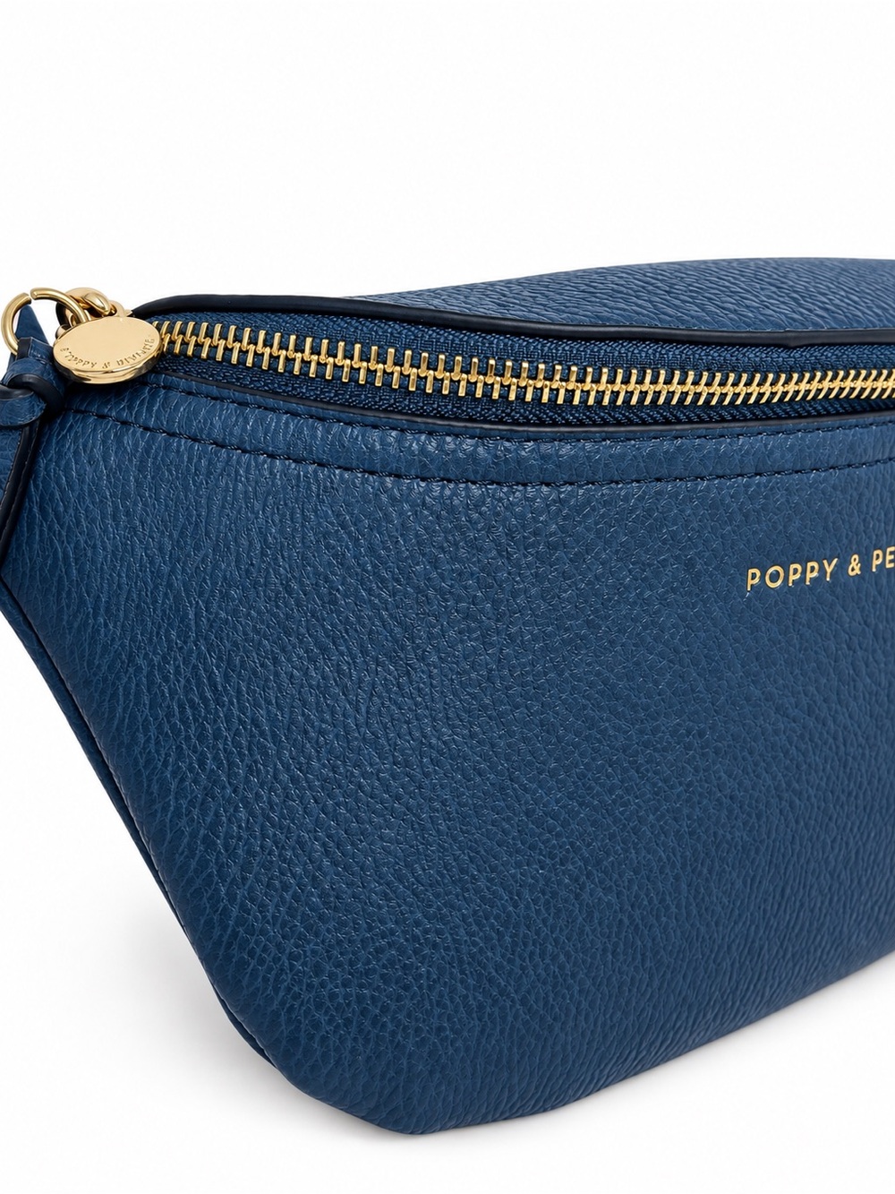 Poppy & Peonies The Sidekick Navy Crossbody Belt Bag NWT Vegan Leather - Picture 2 of 10
